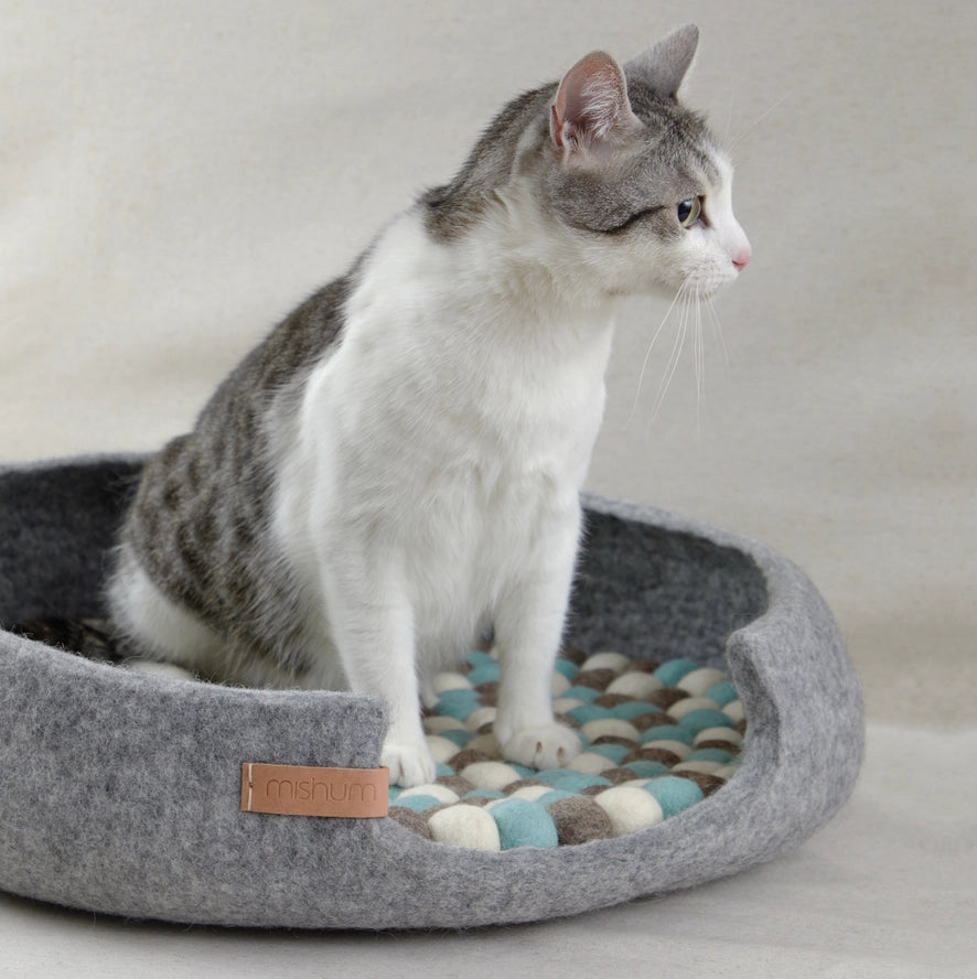 Panier de lit pour animaux domestiques en laine feutrée - Mishum