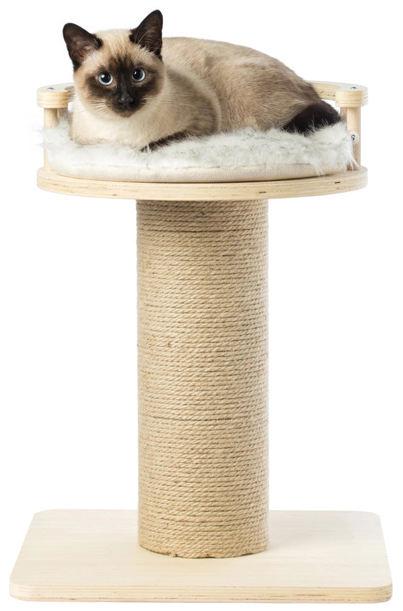 Arbre à Chat en Sisal en Bois avec Lit Pour Animal Domestique - Quickway Imports