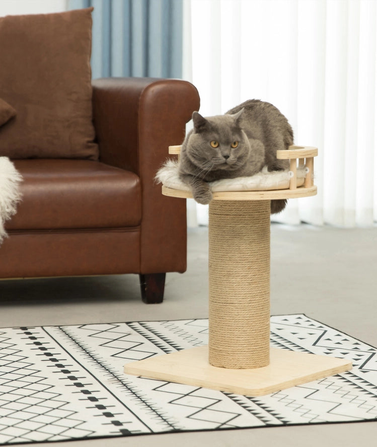 Arbre à Chat en Sisal en Bois avec Lit Pour Animal Domestique - Quickway Imports