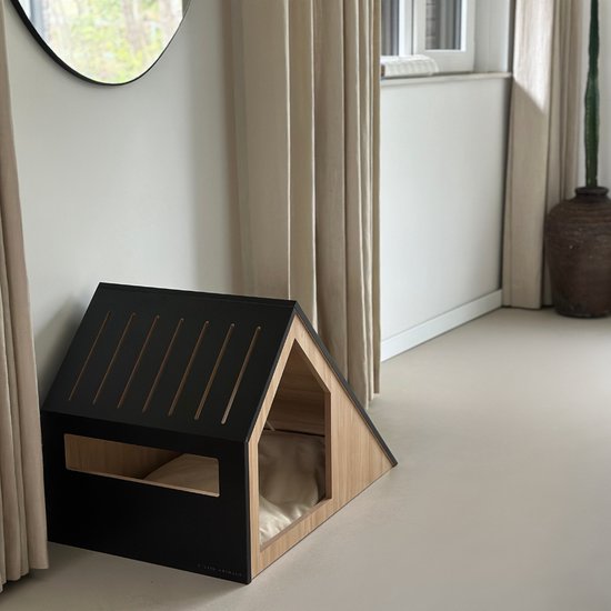 Maison pour chat | bois | noir | 75 x 50 x 53 cm - STUDIO ANIMAUX