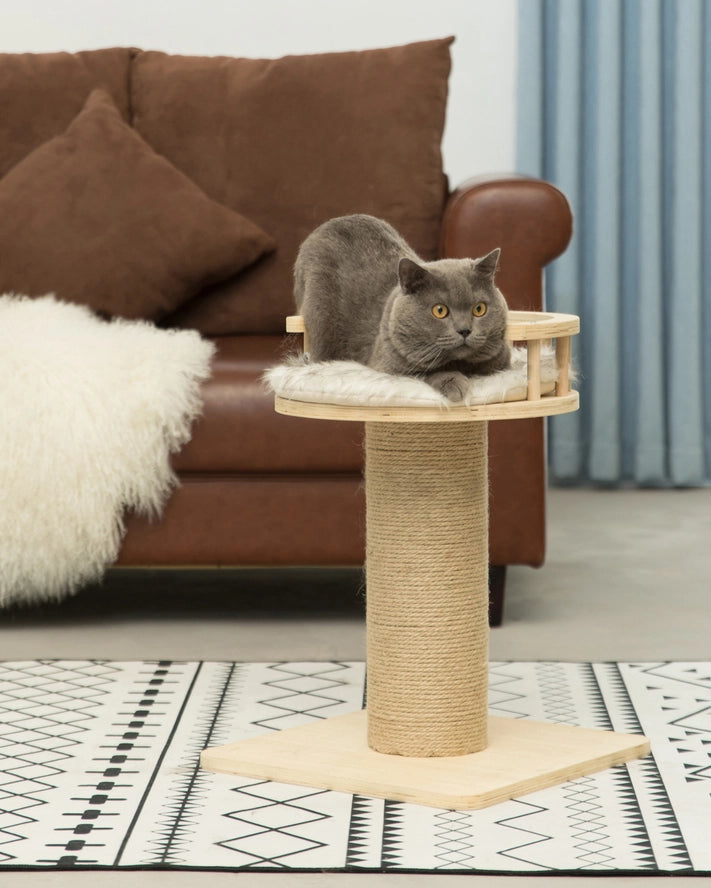 Arbre à Chat en Sisal en Bois avec Lit Pour Animal Domestique - Quickway Imports