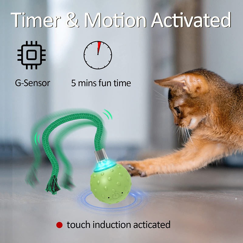 Balle Interactive pour Chat - Roulement Rapide Automatique - VIGOR