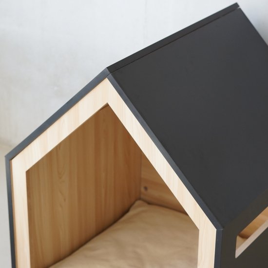 Niche pour animaux | bois | noir | 58 x 58 x 65 cm - STUDIO ANIMAUX