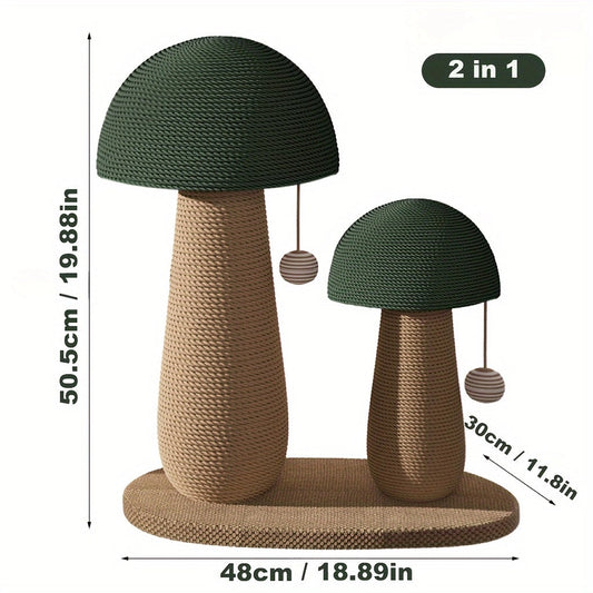 Griffoir champignon en sisal avec jouet interactif et escalade - DIYSTORE