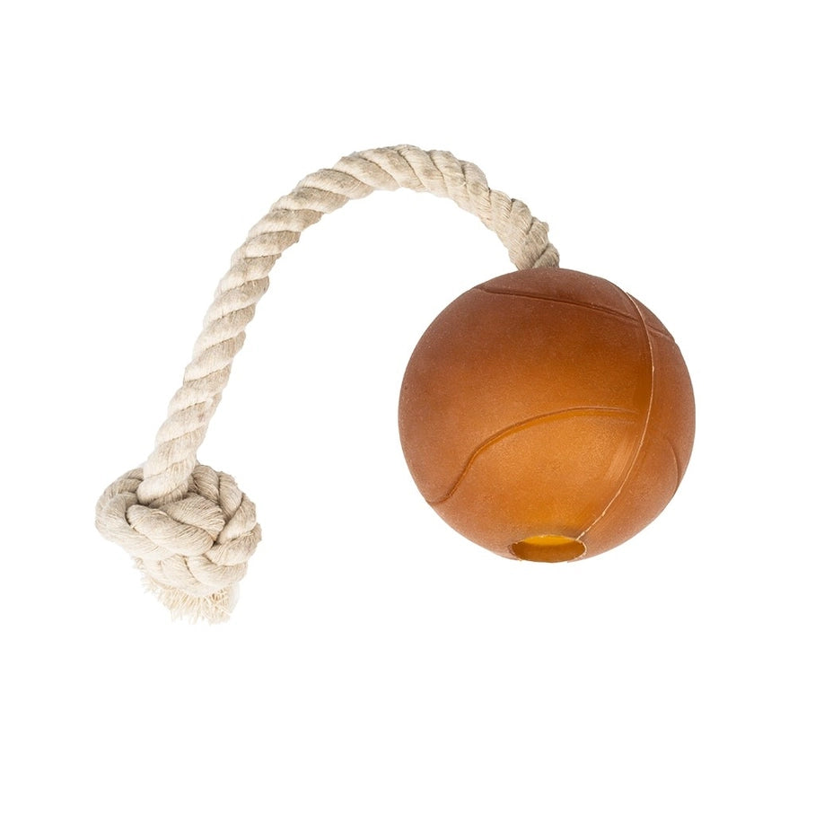 Balle en caoutchouc naturel avec corde pour chien - Jouets pour chien - POCURULL
