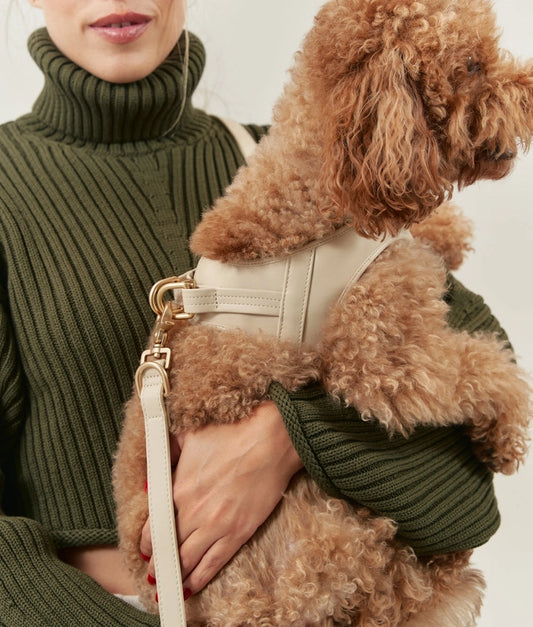 Harnais en cuir végétalien beige, Jala - CAFIDE