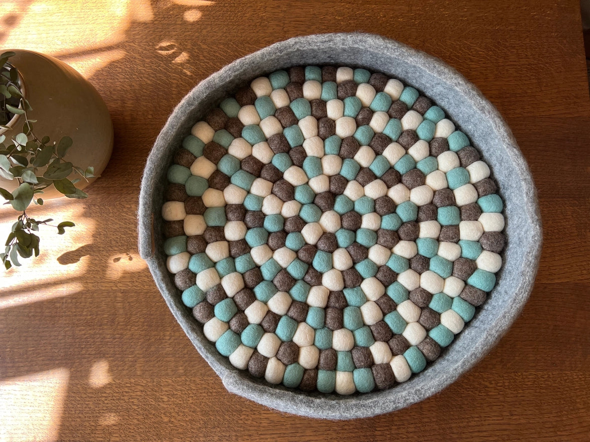 Panier de lit pour animaux domestiques en laine feutrée - Mishum
