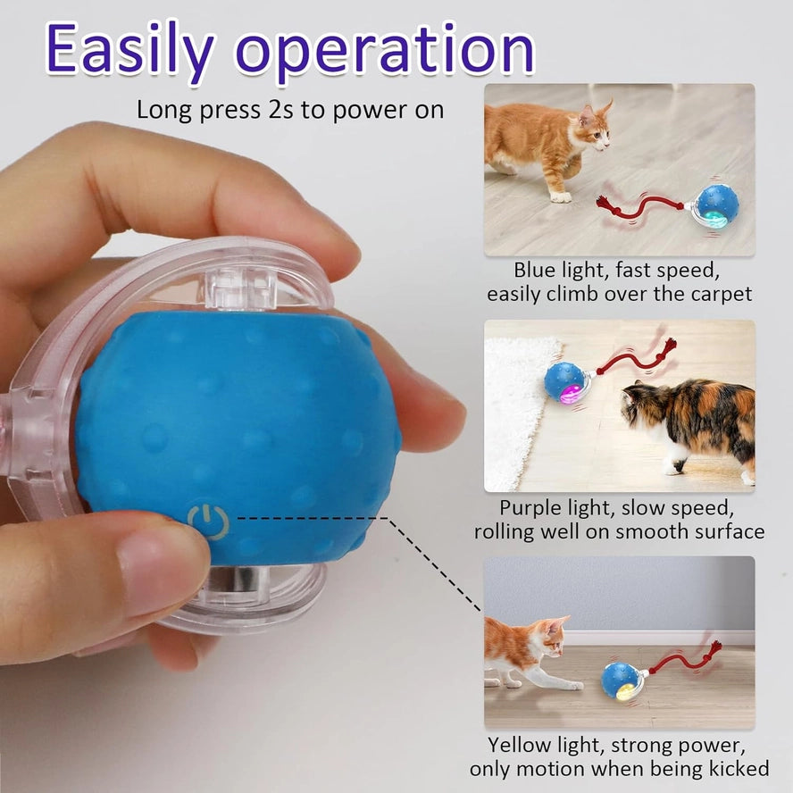 Balle Interactive pour Chat - Roulement Rapide Automatique - VIGOR