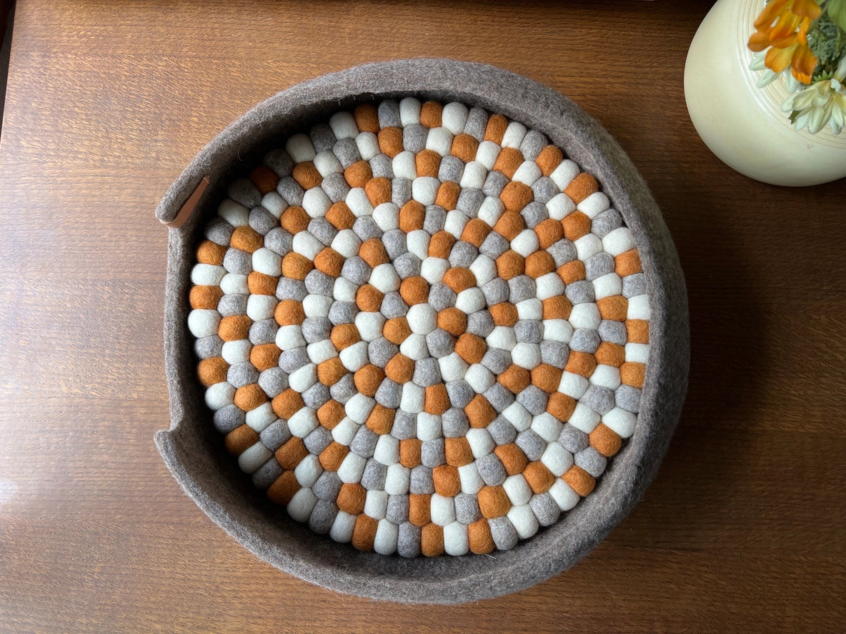 Panier de lit pour animaux domestiques en laine feutrée - Mishum