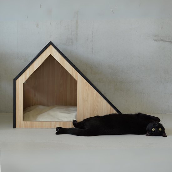 Maison pour chat | bois | noir | 75 x 50 x 53 cm - STUDIO ANIMAUX
