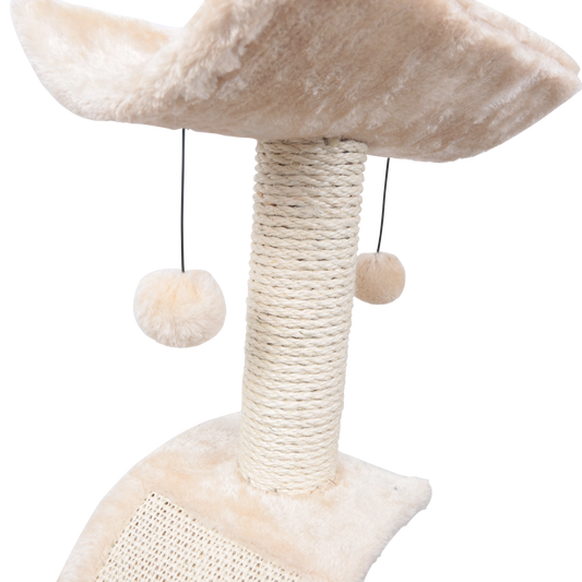 Arbre à chat avec maison intégrée et surface de couchage confortable. En matériau durable, jouets interactifs inclus. Jouer, se reposer et s’épanouir