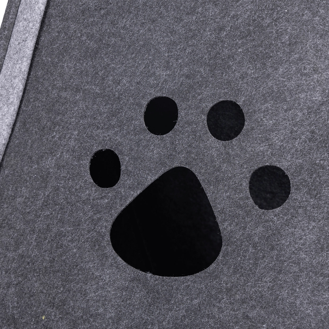 Motif de patte de chat mignonne sur le tissu gris de la tente