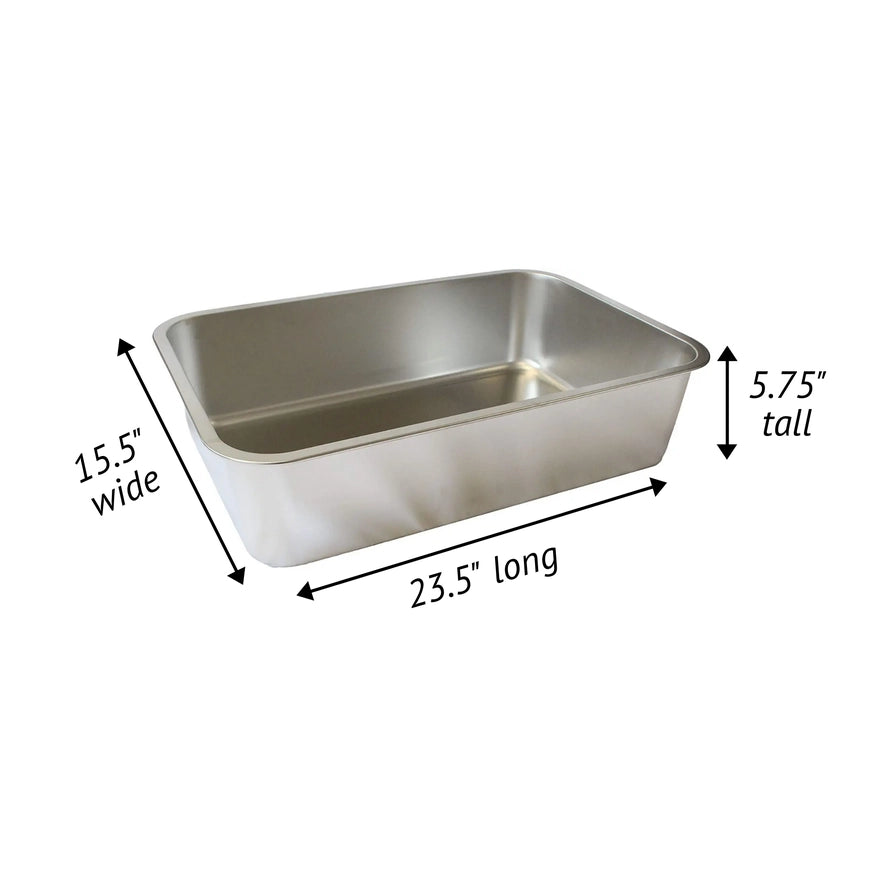 Midlee Boîte à litière pour chat en acier inoxydable XL - Midlee Designs