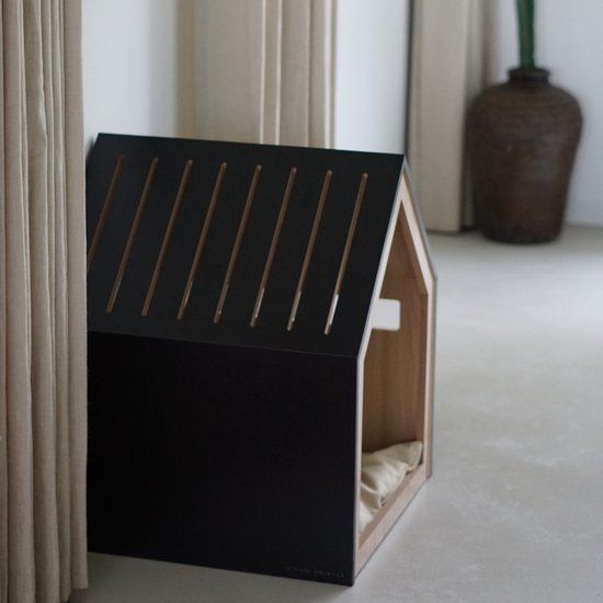 Niche pour animaux | bois | noir | 58 x 58 x 65 cm - STUDIO ANIMAUX