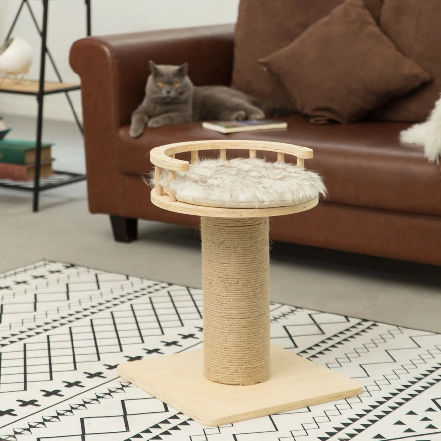 Arbre à Chat en Sisal en Bois avec Lit Pour Animal Domestique - Quickway Imports