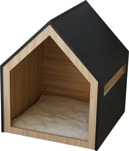 Niche pour animaux | bois | noir | 58 x 58 x 65 cm - STUDIO ANIMAUX