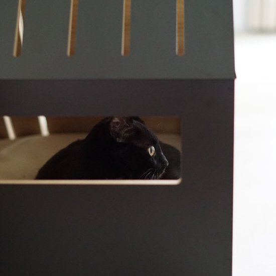 Maison pour chat | bois | noir | 75 x 50 x 53 cm - STUDIO ANIMAUX