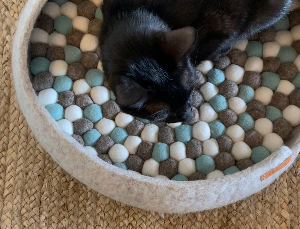 Panier de lit pour animaux domestiques en laine feutrée - Mishum