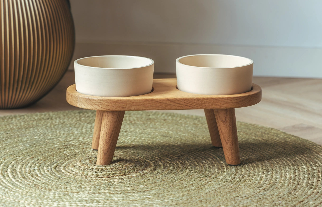 Support en bois pour bol à nourriture et à boisson taille M (pied de 12 cm) - AVA bowls