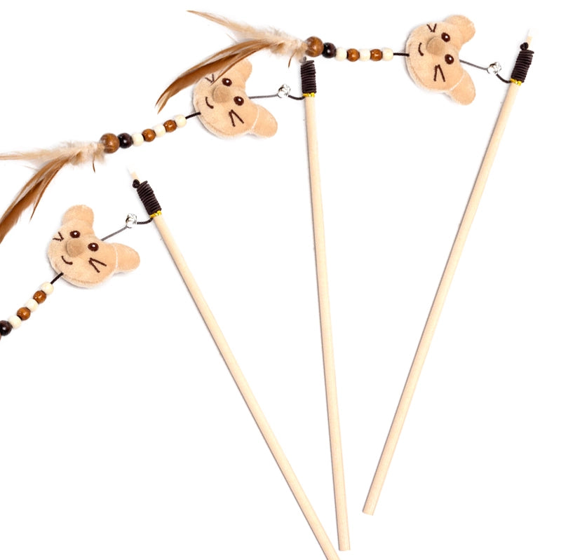 Lot de 3 - Canne à pêche pour chat - Chat - Nobleza