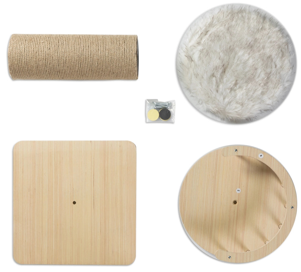 Arbre à Chat en Sisal en Bois avec Lit Pour Animal Domestique - Quickway Imports