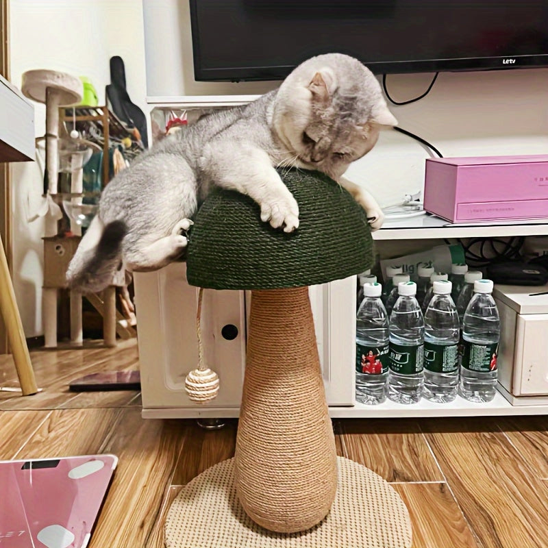 Griffoir champignon en sisal avec jouet interactif et escalade - DIYSTORE