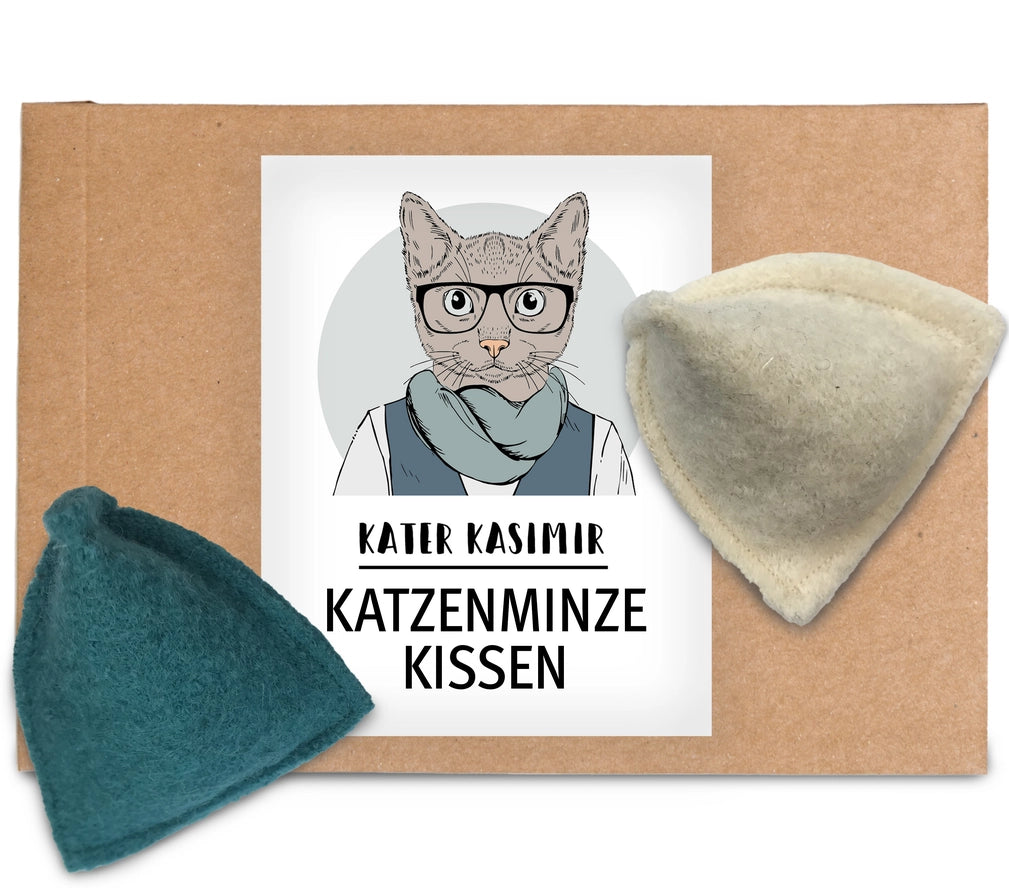 Jouet pour Chat en Laine Vierge : Vers et Coussins à la Menthe - Kater Kasimir
