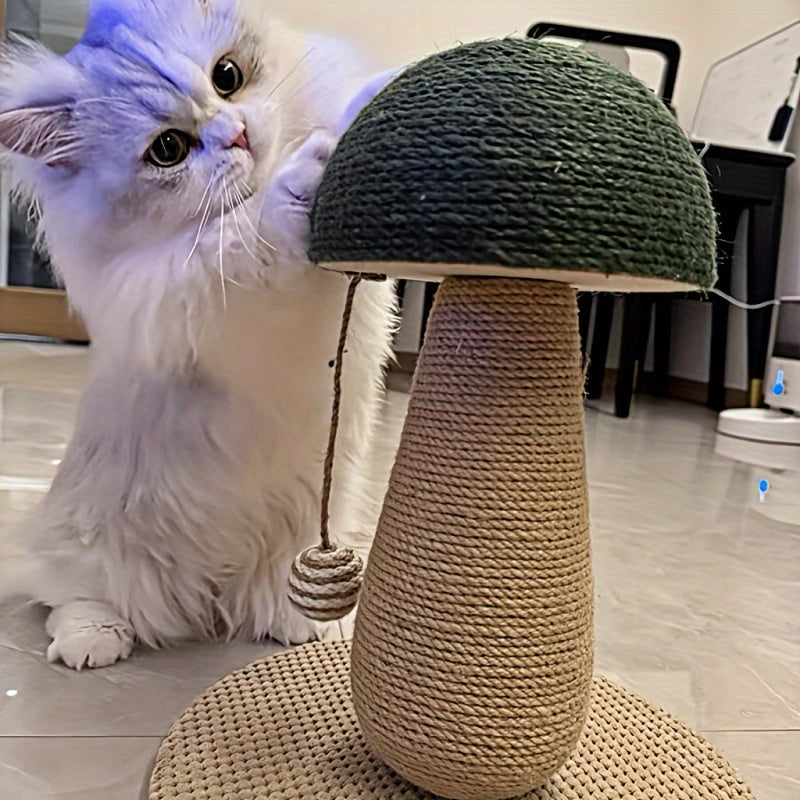 Griffoir champignon en sisal avec jouet interactif et escalade - DIYSTORE