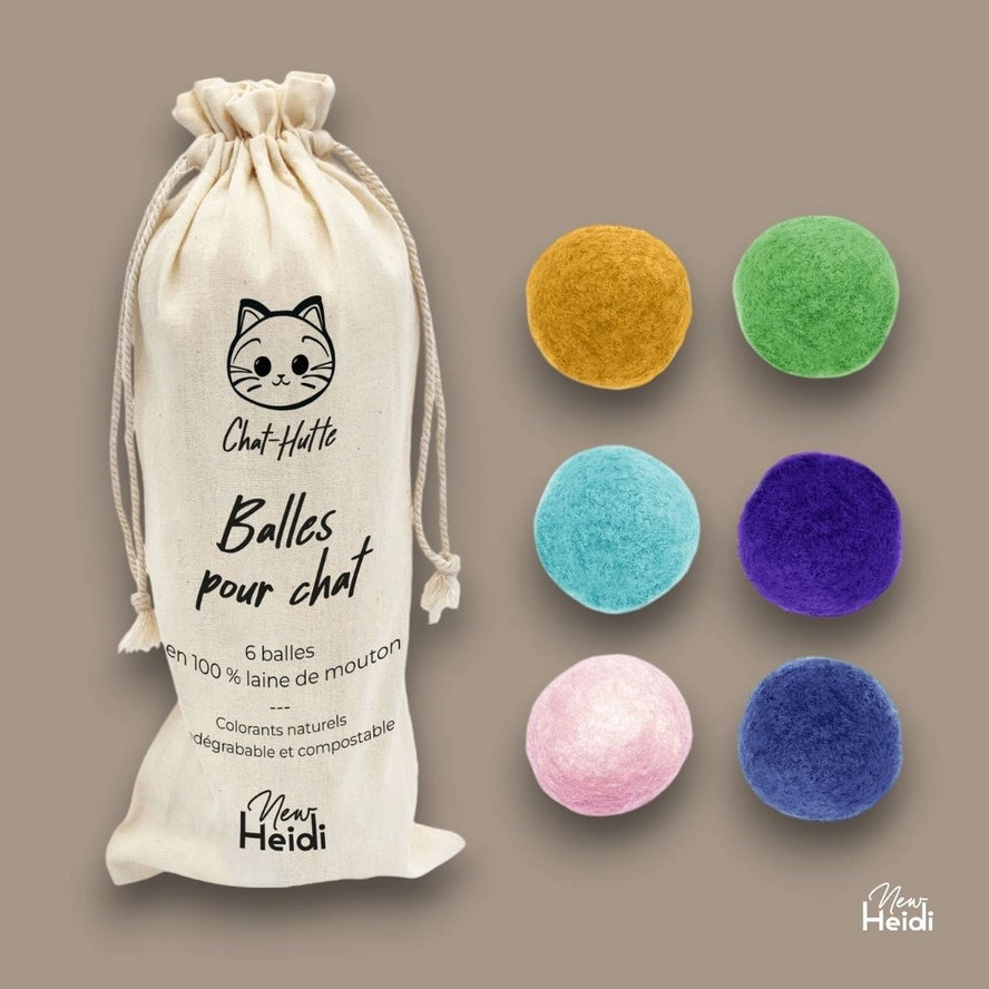 Set de 6 balles pour chat - New Heidi
