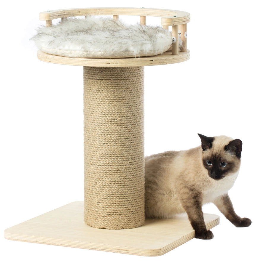 Arbre à Chat en Sisal en Bois avec Lit Pour Animal Domestique - Quickway Imports