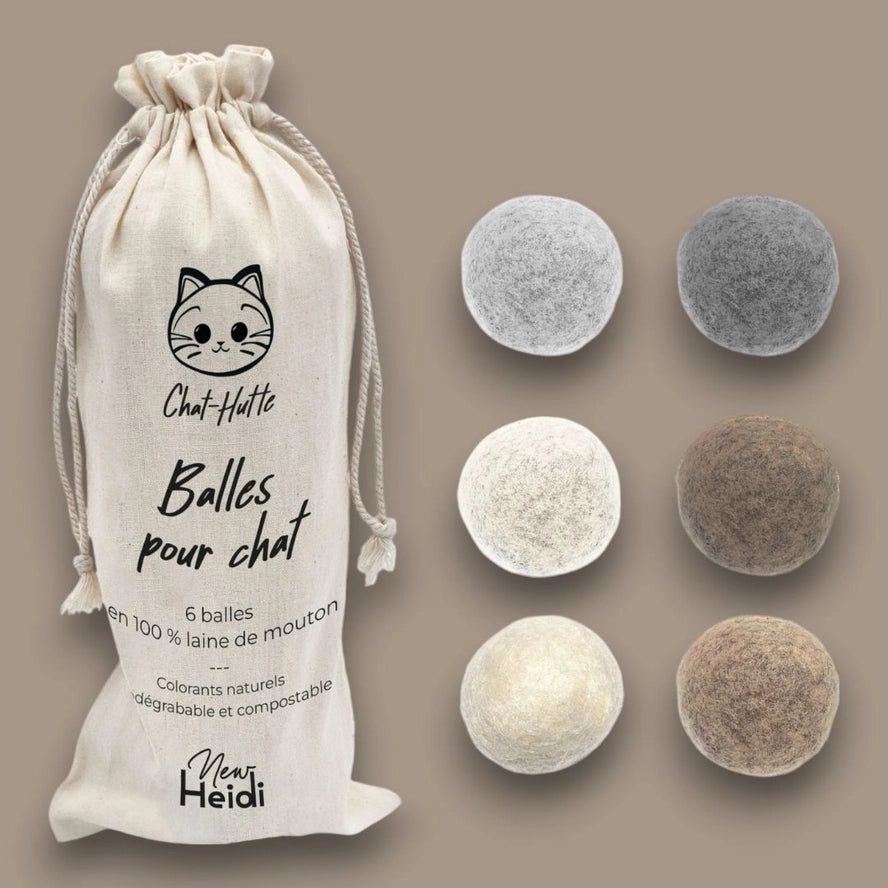 Set de 6 balles pour chat - New Heidi