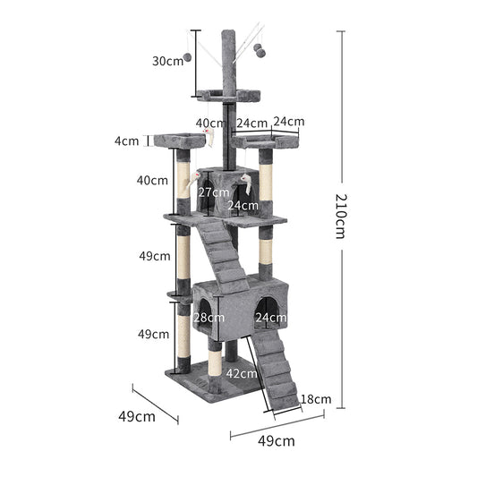PaWz Cat Tree Scratching Post Scratcher Grey