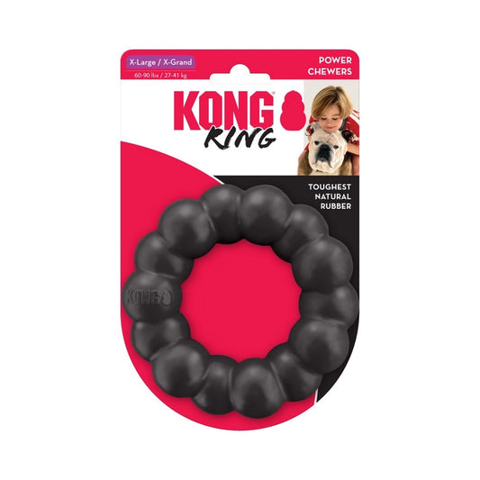 Packaging du jouet KONG Ring Extrême XL pour chiens puissants, caoutchouc naturel noir.