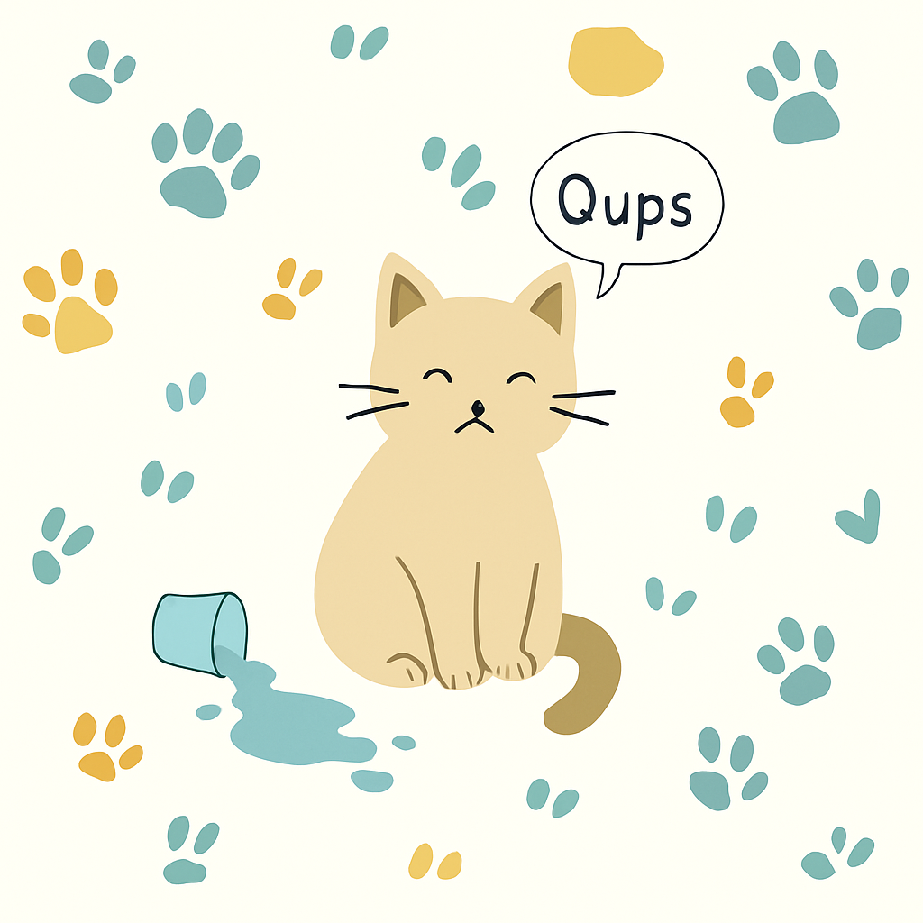 illustration d'un chat ayant fait une bêtise