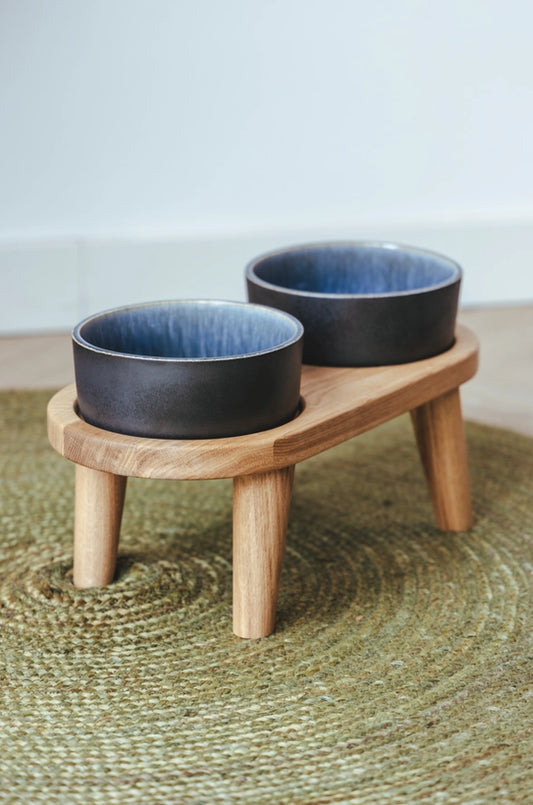 Support en bois pour bol à nourriture et à boisson taille M (pied de 12 cm) - AVA bowls