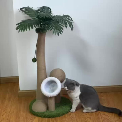 Coconut Tree Cat Scratching Post with Ball Toy – vue 3