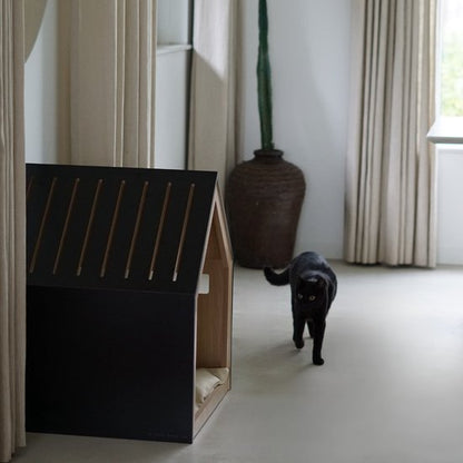 Niche pour animaux | bois | noir | 58 x 58 x 65 cm - STUDIO ANIMAUX – vue 5