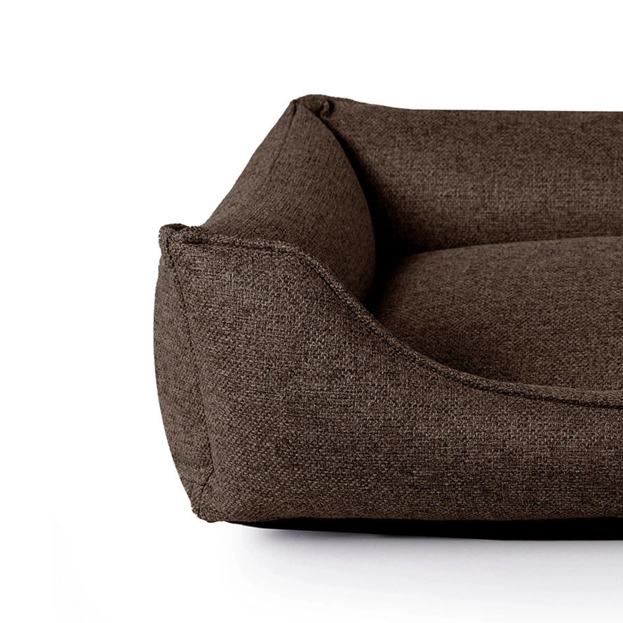 Dauphine - Panier chien / chat de luxe, en tissu chocolat - BAGANE