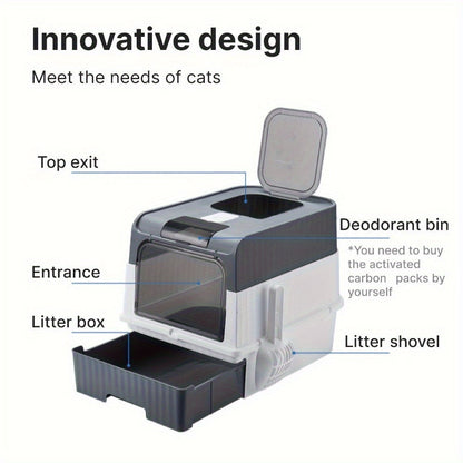 NNETM Extra Large Cat Litter Box Dual Entry – vue 4