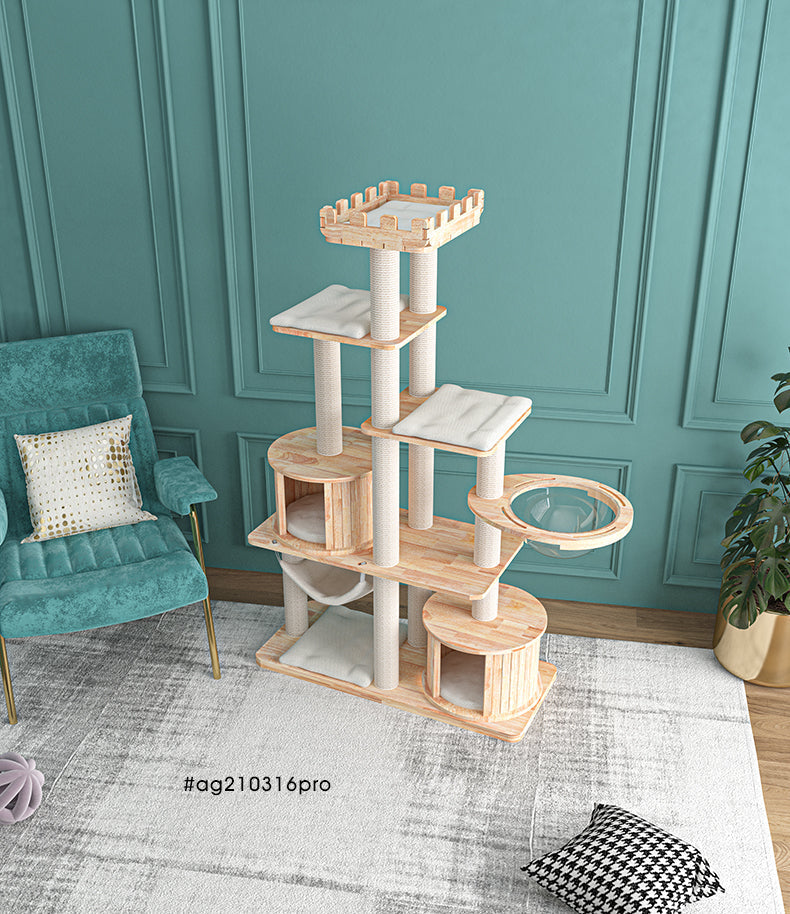 HONEYPOT CAT® MiaoZuo Premium Solid Wood Cat Tree 176CM #AG210316PRO