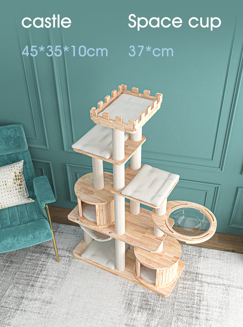 HONEYPOT CAT® MiaoZuo Premium Solid Wood Cat Tree 176CM #AG210316PRO
