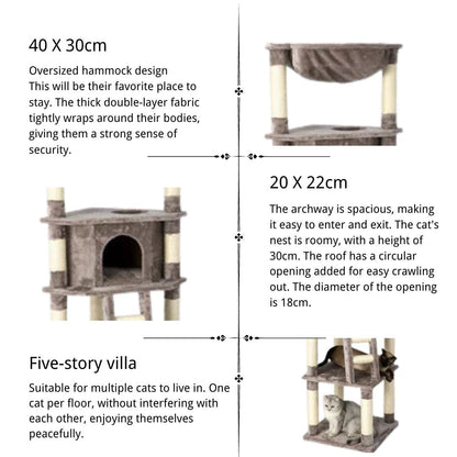 HONEYPOT CAT® Chipboard Flannel Cat Tree 158cm – vue 4