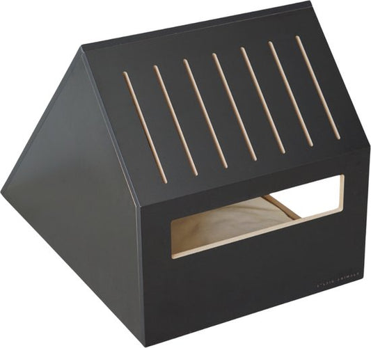 Maison pour chat | bois | noir | 75 x 50 x 53 cm - STUDIO ANIMAUX