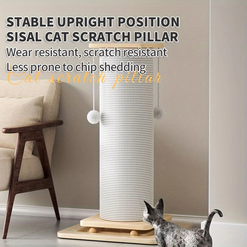 Griffoir en sisal avec jouet, base stable et escalade pour chat - DIYSTORE