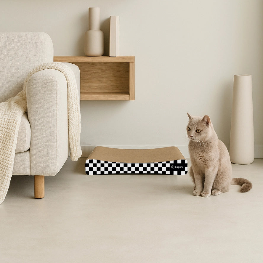 Buren - Griffoir pour chat à damier noir et blanc - BAGANE
