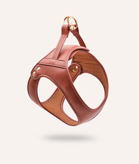 Harnais en cuir végétalien marron, Jala - CAFIDE