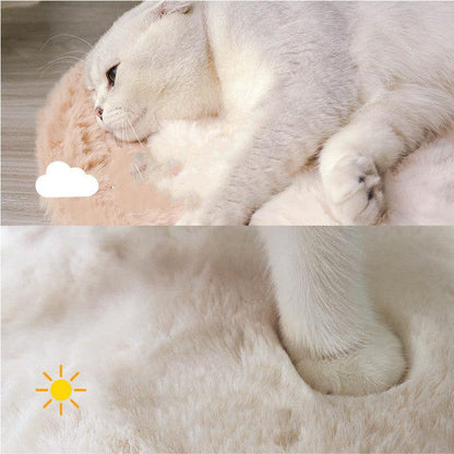 Luxurious Rabbit Velvet Cat Litter Round Mat – vue 4