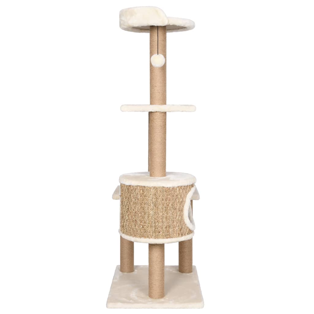 NNEVL Cat Tree with Scratching Post 123cm Seagrass