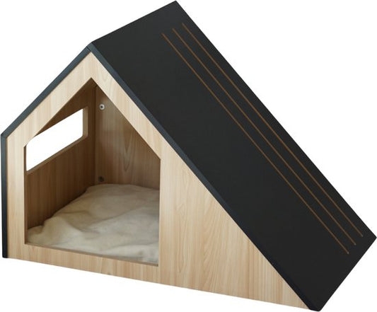 Maison pour chat | bois | noir | 75 x 50 x 53 cm - STUDIO ANIMAUX