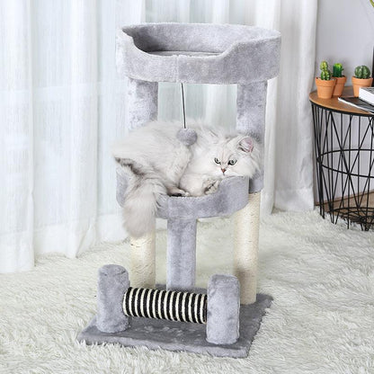 Gray Paw Print Cat Climbing Frame With Sisal Grinding Claw Toy - All-In-One Cat Playground – vue 3